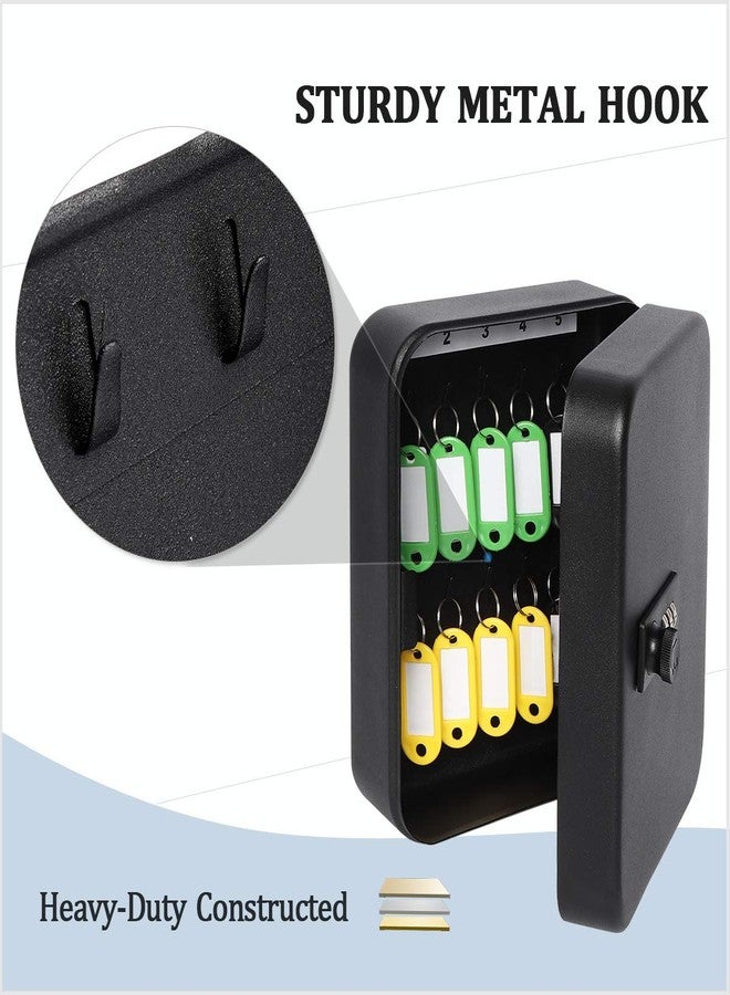 Decaller Secure Key Box with Combination Lock, Decaller Key Cabinet Wall Mount Lock Box with 20 Hooks, 7 4/5" x 6 1/5" x 2 4/5" - Image 5